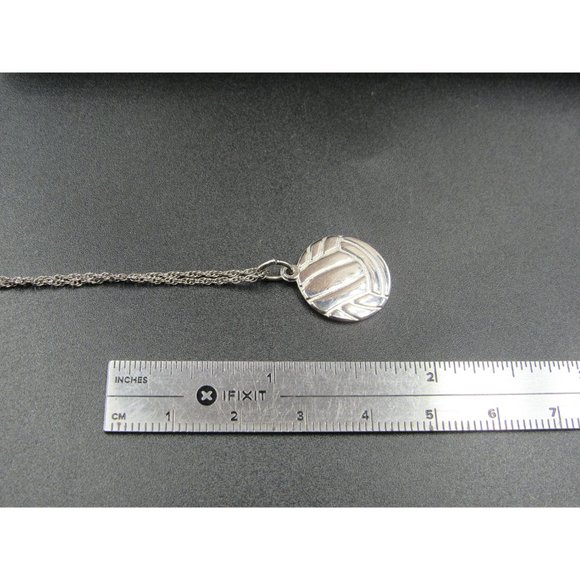16 Inch Sterling Silver Volleyball Pendant Necklace - Picture 6 of 7